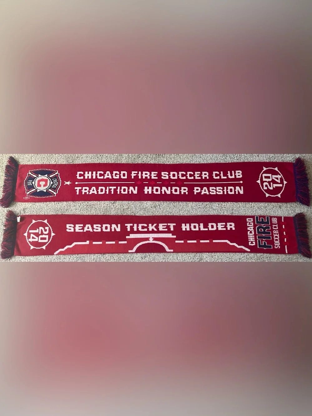 Chicago Fire 2014 Season Ticket Holder Soccer Scarf